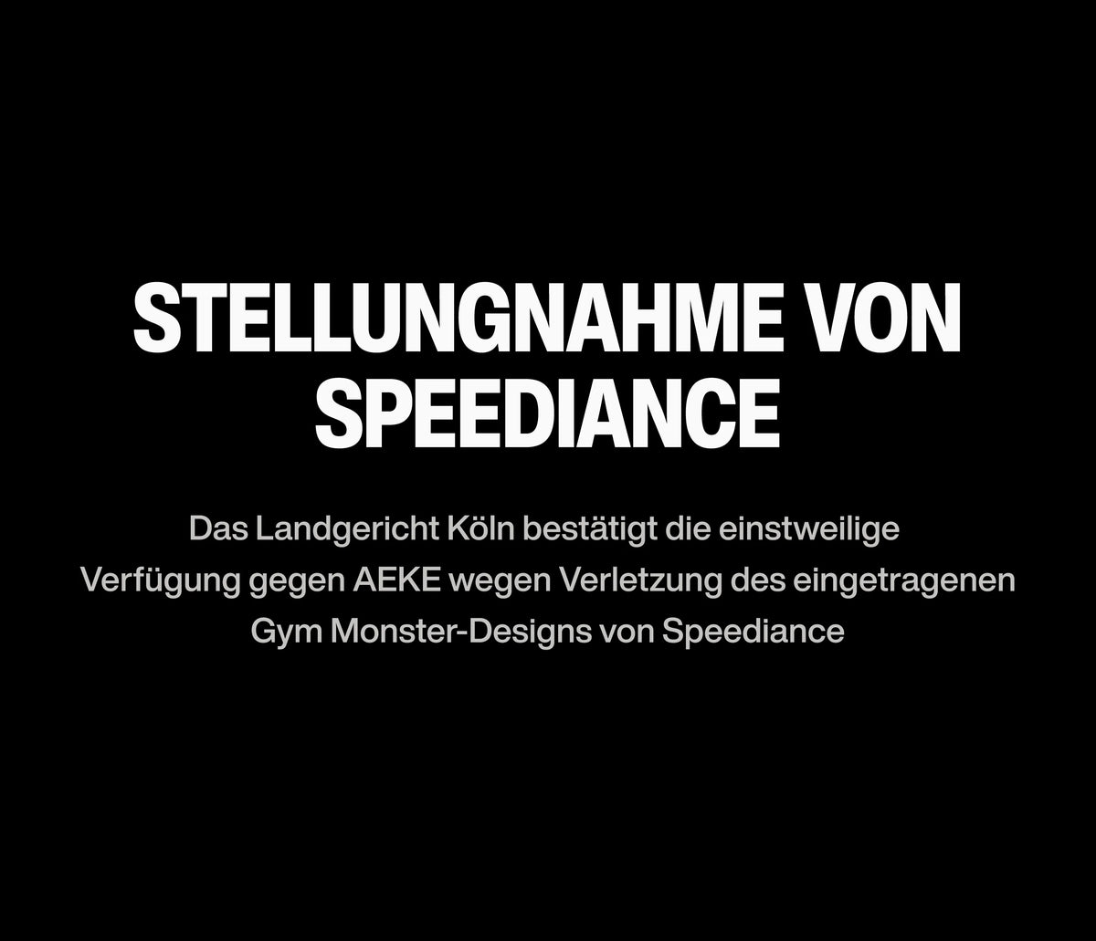 Landgericht Köln bestätigt einstweilige Verfügung gegen AEKE wegen Verletzung des eingetragenen „Gym Monster“-Designs von Speediance